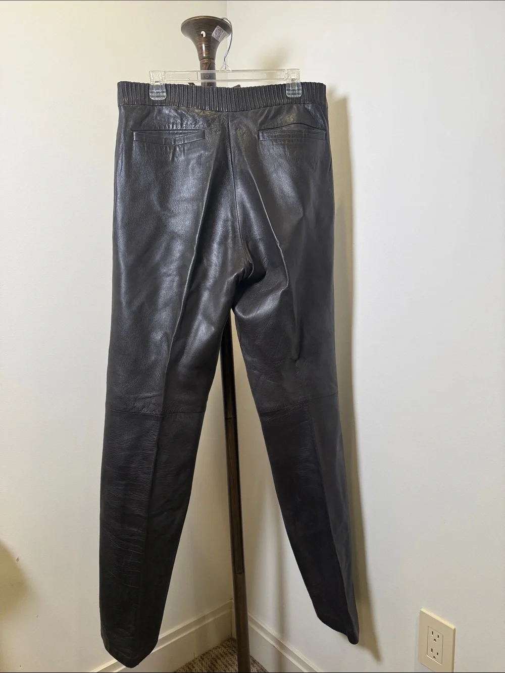 Vintage Valentino Espresso Brown Leather Pants